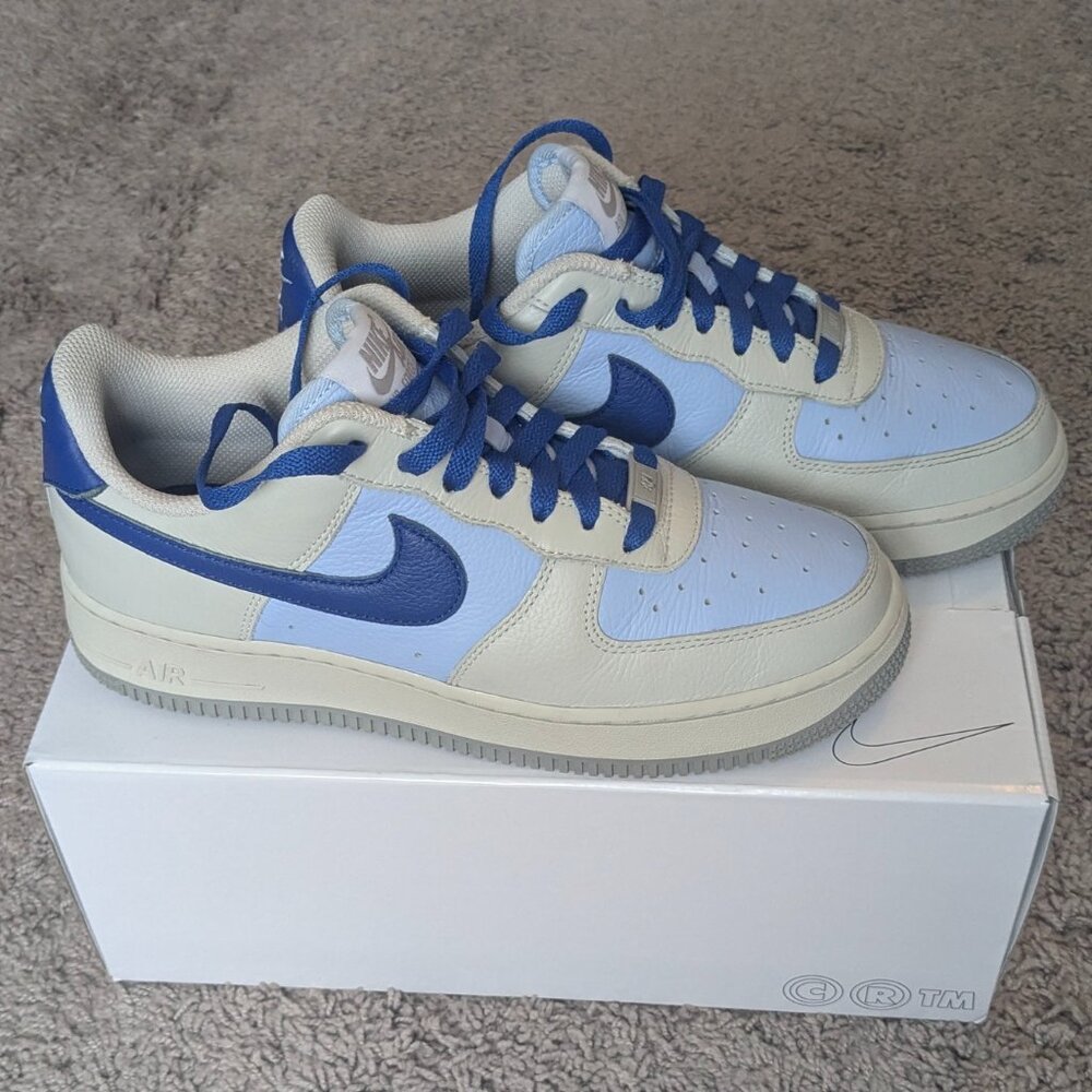 Blue, Gray, & Bone Nike Air Force 1 - Custom Sneakers - w8.5/m7